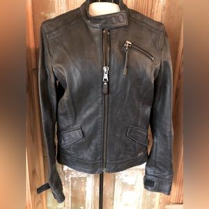 Miss Sixty Black Leather Vtg Moto Jacket